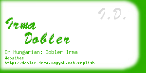 irma dobler business card